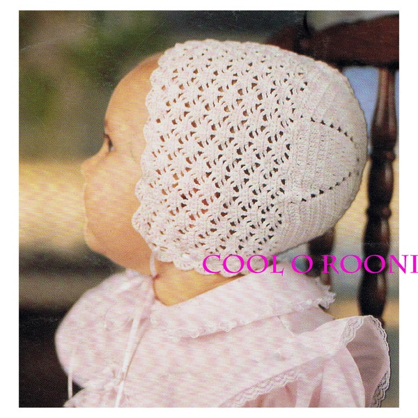 CROCHET PATTERN PDF - Crochet Baby Bonnet - Baby Hat, Lace Baby Bonnet, Winter Hats, Baby Shower Gift, Infant, Thread Crochet  Pattern