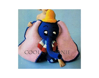 Dumbo Knitting / Crochet Pattern - Vintage Stuffed Animal Pattern - PDF Knitting Pattern Instant Download