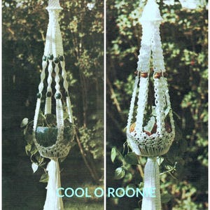 Macrame Plant Hangers Two Plant Hanger Patterns Vintage 1970's Digital Macrame Pattern