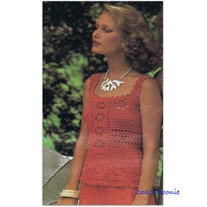 Crochet Pattern Womens Top Pattern Vintage Summer Crochet Lacy Web Crochet Tank Top PDF Crochet Pattern