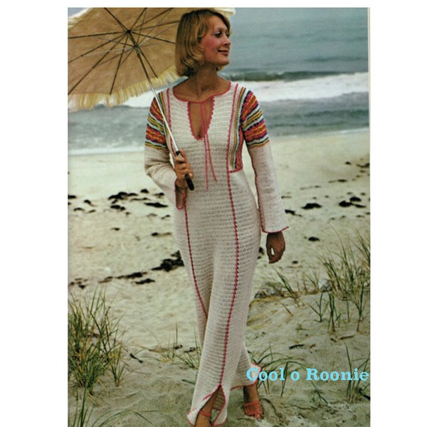 Women's Beach Cover Up Crochet Pattern Summer Caftan PDF Crochet Pattern  Instant Download