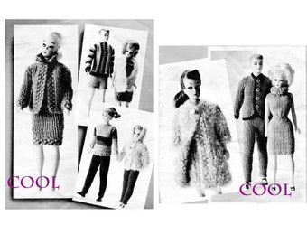 Knitting Pattern, Fashion Doll Knitting, Barbie Knit Dress, Ken Sweater knitting, PDF Knitting Pattern