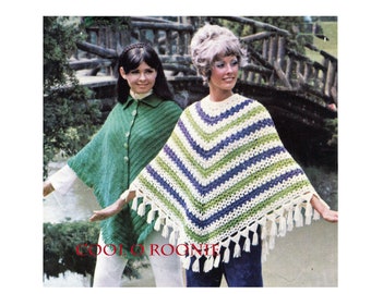 CROCHET Pattern, Knitting Pattern - Womens Poncho Patterns - PDF Crochet Pattern - PDF Knitting Pattern