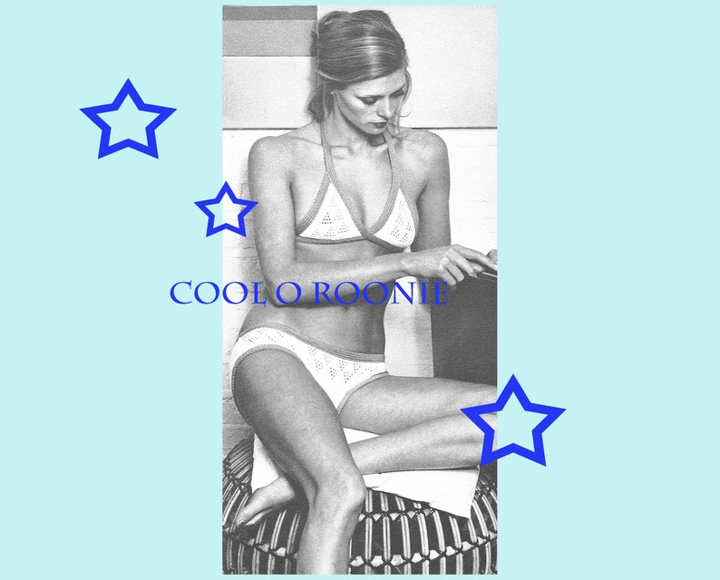 PDF Bikini Knitting Pattern Womens Lace Stitch Bikini Pattern Vintage 70/'s Summer PDF Knitting Pattern