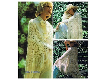 Shawl Crochet Pattern - Women's Wrap, Vintage Shawl Pattern - PDF Crochet Pattern DIY Crochet Pattern