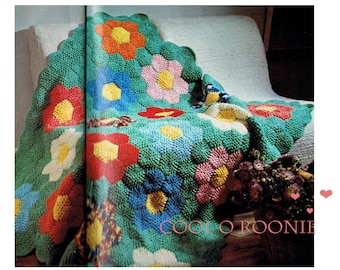 Crochet Afghan Pattern - Vintage 70's Crochet Pattern - Crochet Blanket Pattern PDF Crochet Pattern