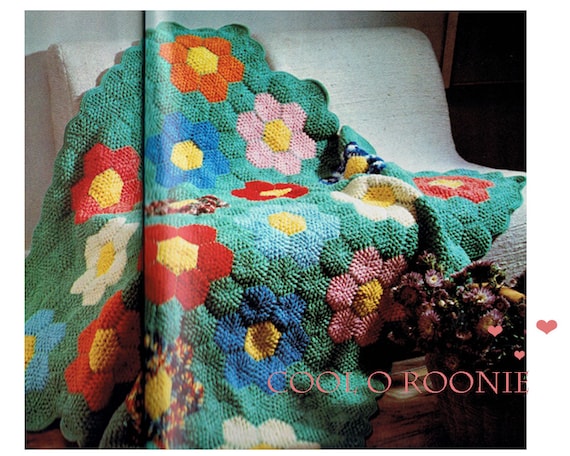 Baby Afghan Blanket vintage pattern PDF from the 70s