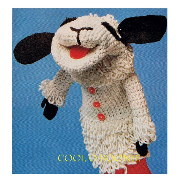 Patrón de ganchillo Lambchop - Ganchillo de títere de corderito - Títere de mano de guante - Patrón de peluche - Patrón de ganchillo PDF