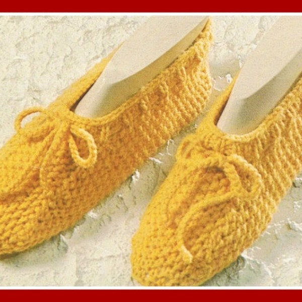 Slipper Knitting Pattern - Women's Slippers One Size Fits ALL-  Knit home slippers PDF Knitting Pattern Instant Download