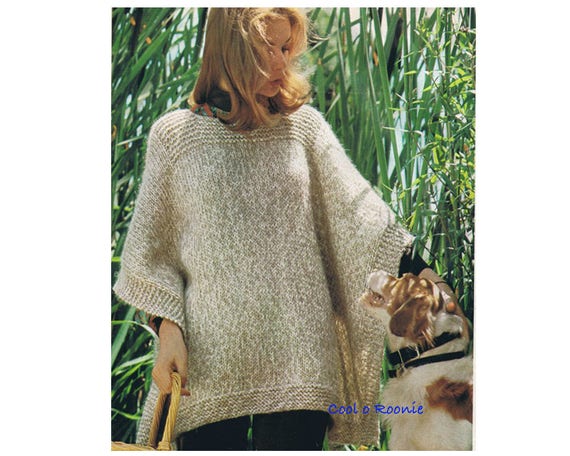 Poncho Knitting Pattern Women S Sweater Knitting Easy Knitting One Size Fits All Pdf Knitting Pattern Instant Download