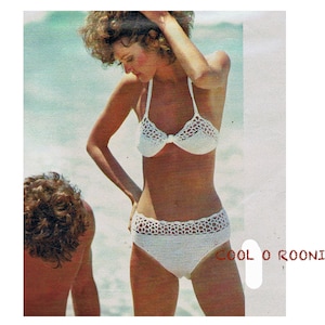 PDF Crochet Pattern Womens Crochet Bikini Pattern Beach Wear Vintage 70's PDF Crochet Pattern Instant Download image 1