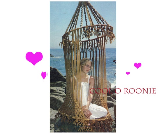 PDF Macrame Pattern Outdoor Swing Chair Pattern Vintage