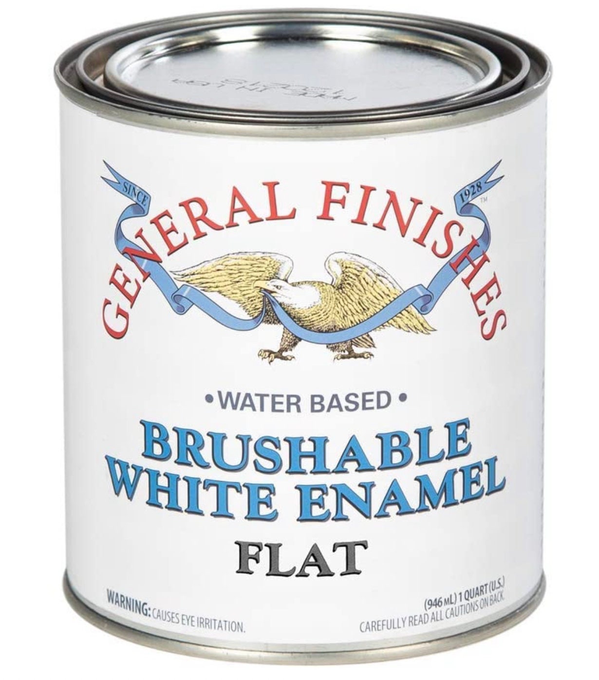 General Finishes 1 Qt. Flat Interior Wood Brushable White Enamel