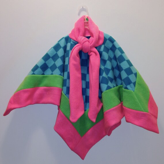 Items similar to Children's Hooded Double Layered Fleece Poncho with