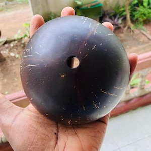 Maceta pequeña de cáscara de coco natural, hecha a mano, decoración para el hogar AshancCocoMagic