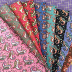 Paisley Fabric, Multi-Color, 100% Cotton Fabric