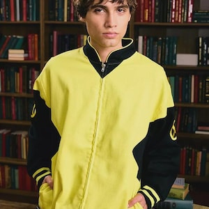 X Men Bomber Jacket | Yellow Black Wolverine Inspired Cosplay Superhero Windbreaker | Handmade