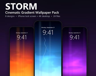 Storm Cinematic Gradient Wallpaper Pack | iPhone & Desktop | 8 Dark Aesthetic Backgrounds