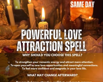 Powerful Love Attraction Spell, Romantic Magnetism & New Love Ritual, Dating Confidence, Emotional Openness, Remote Casting