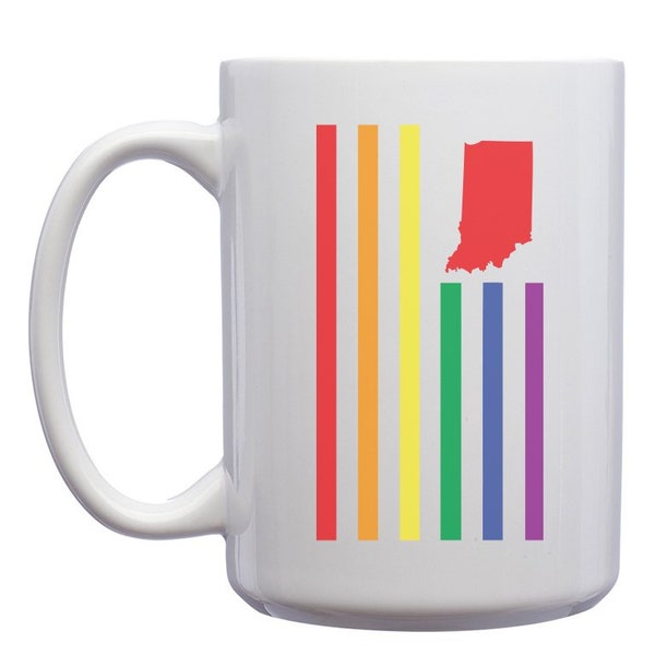 Rainbow USI Indiana Flag Mug