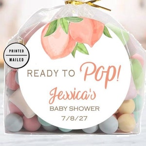 Ready To Pop Baby Due Peach Baby Shower Gift stickers, Thank You For Coming Baby Shower Sticker Baby Shower Sticker,  Baby Shower Favor