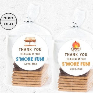 S&#39;mores Favor Stickers, S&#39;mores Birthday Favors, S&#39;mores Favor Labels, Camping S&#39;mores Stickers, S&#39;more Fun, Camping Theme, First Birthday