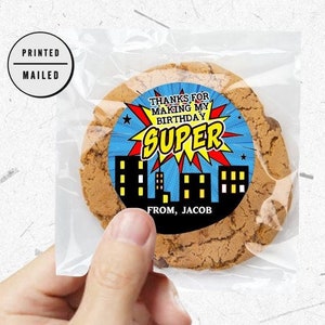 Super Hero Birthday Party Favor Stickers ,Personalized Superhero Birthday Party Stickers, Birthday Party Labels, Comic Party Favor Stickers