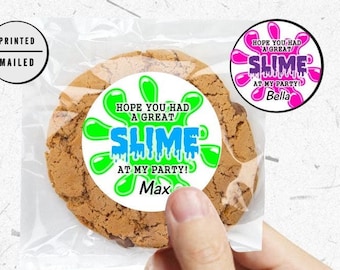 Adesivi per bomboniere di compleanno Slime, adesivi personalizzati per slime fatto in casa, slime fai da te, slime per feste