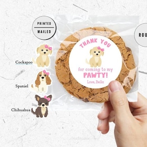 Dog Birthday Puppy Pawty, Animals, Pet, Thank You, Round Sticker, Dog Theme, Dog Party, Dog Favors, First Birthday