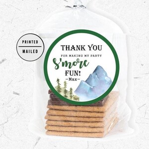 S&#39;mores Favor Stickers, S&#39;mores Birthday Favors, S&#39;mores Favor Labels, Camping S&#39;mores Stickers, S&#39;more Fun, Camping Theme, First Birthday