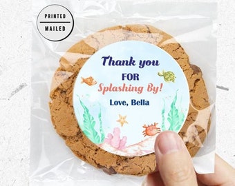 Under the Sea Birthday Party Stickers,  Ocean Themed Party stickers,   Thank You Favor Stickers,