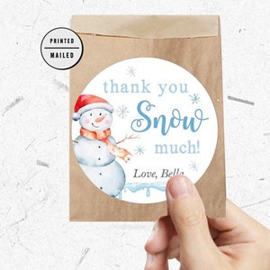 Thank You Snow Much Stickers, Snowman little Snowflake Bridal Shower Stickers, Winter Stickers, Winter Birthday, First Birthday, Baby Shower