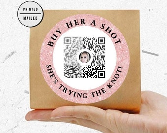 Bachelorette Venmo QR code, Buy The Bride A Drink, Buy The Bride a Drink Sticker, Custom Bachelorette, Pink Glitter