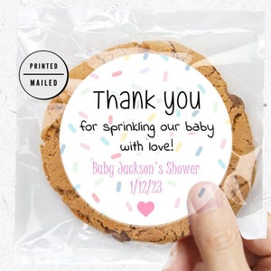 Sprinkled with Love stickers, Donut  Baby Shower, Thank You Stickers, baby shower stickers, Baby shower thank you stickers, favors stickers