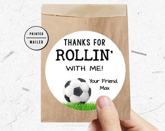 Personalized Soccer Birthday, Favor Sticker Labels, Soccer Party Favors, 1st Birthday Stickers, Thank You Stickers,