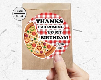Pizza Party Stickers, Italian Party Stickers, Thank you favor, Birthday Party Labels, Pizza Birthday Party,