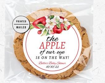 Etiquetas de regalo para baby shower de Apple, pegatinas de regalo para fiesta de Apple of My Eye, etiquetas para baby shower, agradecimiento