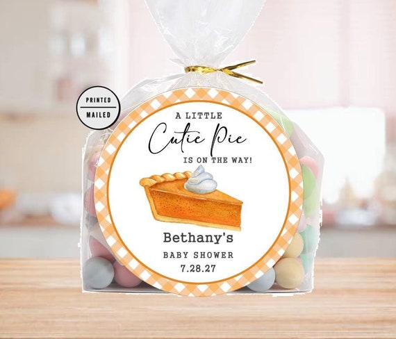 Cutie Pie Baby Shower Thank You Stickers, Pumpkin Cutie Pie Baby Shower, Fall Baby Shower Stickers, Thank You Apple Shower, Pumpkin Shower