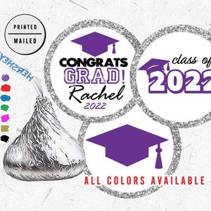 Personalized  Hershey Kisses Graduation Thank You For Coming Stickers, Graduation party, Party Favors, Class of, Printed Favor Stickers