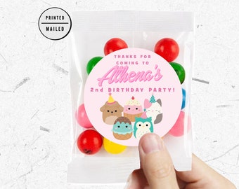Personalized Squishmallow Birthday Party Stickers, Thank You Stickers, Squishmallow Stickers, Birthday Party Favor  Squishmallow Party