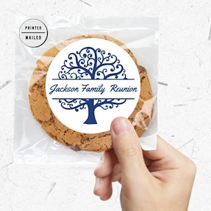 Family Reunion Thank You For Coming Stickers, Family Reunion Family Tree Heart Roots Round Sticker