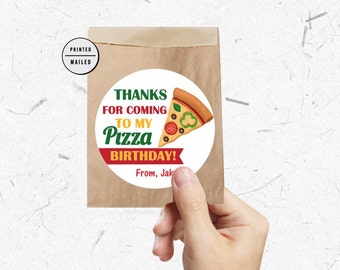 Pizza Party Stickers, Italian Party Stickers, Thank you favor, Birthday Party Labels, Pizza Birthday Party,