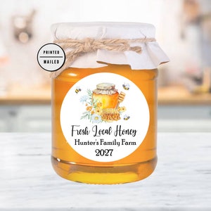Honey Labels  Custom Stickers, Honey Farm, Personalized Honey Stickers, Homemade Honey, Local Family, Custom Honey Stickers
