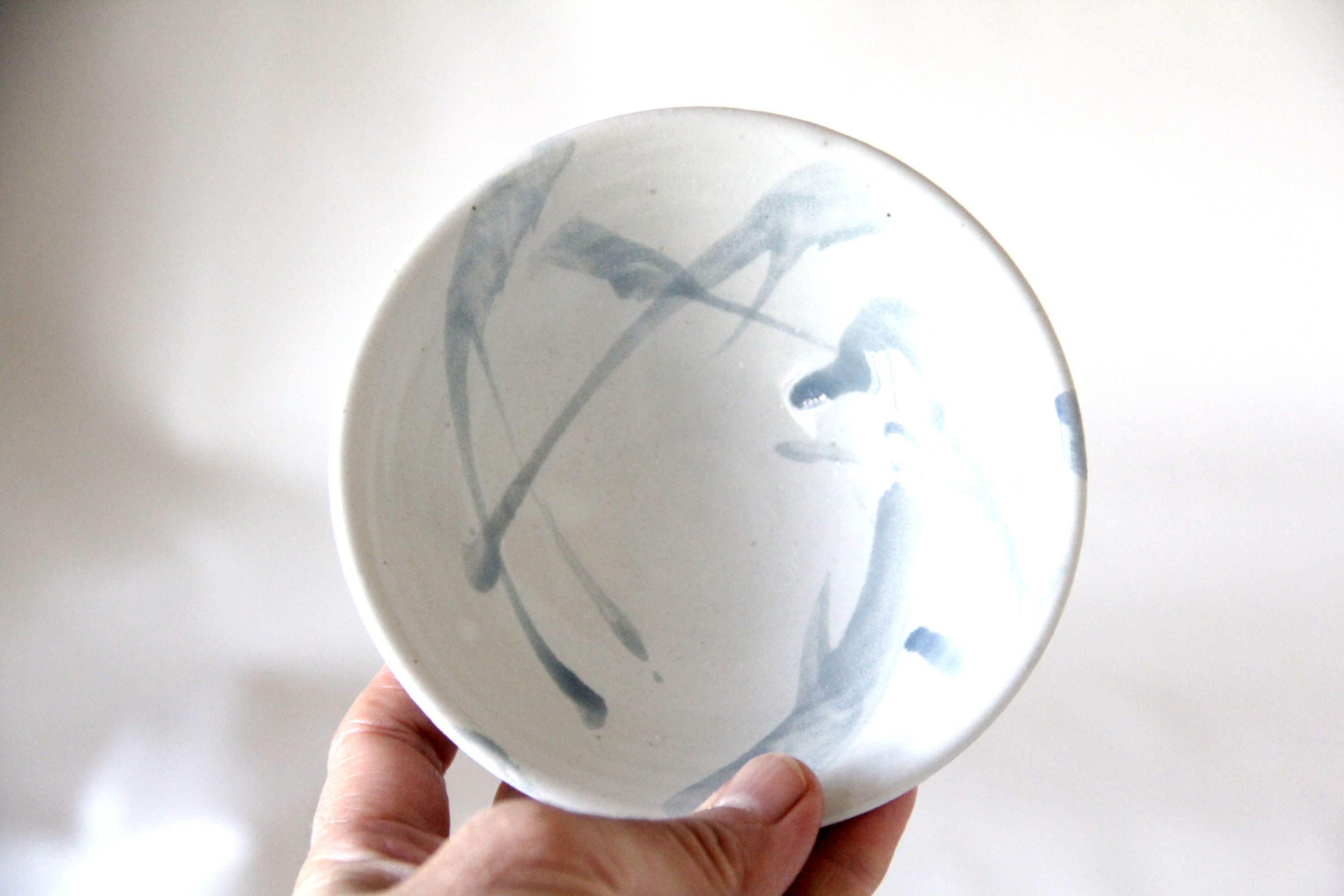 Two Sumi Painted Stoneware Bowls - Asian Flair - Etsy