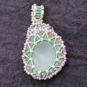 Seaglass Woven Bead Pendant image 2