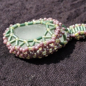 Seaglass Woven Bead Pendant image 4