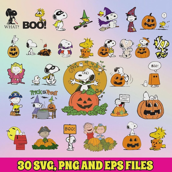 Snoopy Halloween PNG Bundle | Peanuts Spooky Clipart, Great Pumpkin Designs (Digital Download)
