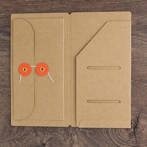 Kraft Paper TN Folder Insert, Receipt Organizer, Standard & Passport Traveler’s Notebook Pocket