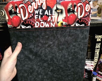Hardcover Padded Zippered Book Sleeve Large Size With Pocket Stephen King It Pennywise