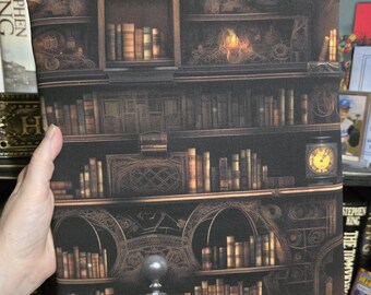 Hardcover Padded Zippered Book Sleeve Large Size Dark Academia Bookshelf Arcane Magic Mystical